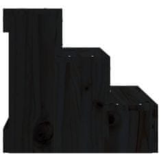 Greatstore tömör fenyőfa kisállat lépcső fekete 40 x 37,5 x 35 cm