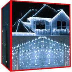 Malatec Újévi fényfüggöny 300 LED hideg fehér 12m - 8 funkciós