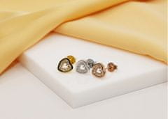 Brilio Silver Bájos aranyozott fülbevaló cirkónium kövekkel Szívek EA573Y