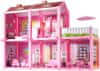Villa babaház bútorkészlettel, rózsaszín, 44 cm