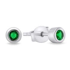 Brilio Silver Időtlen ezüst fülbevaló zöld cirkónium kövekkel EA609WG