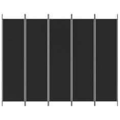 shumee 5 paneles fekete szövet térelválasztó 250x200 cm