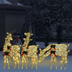 shumee 6 db aranyszínű meleg fehér háló karácsonyi rénszarvas