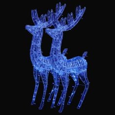shumee 2 db kék XXL akril karácsonyi rénszarvas 250 LED 180 cm