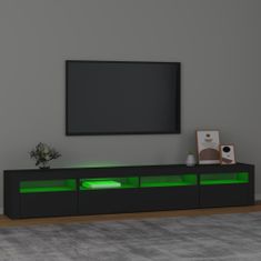 shumee fekete TV-szekrény LED-világítással