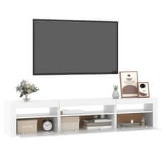 Greatstore fehér TV-szekrény LED-lámpákkal 195x35x40 cm