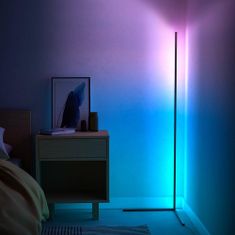 aptel LED RGB fém sarok állólámpa 140cm + távirányító