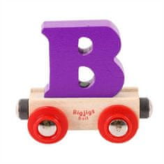 Bigjigs Rail Wagon fából készült vonatsín - B betű - B betű