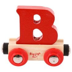 Bigjigs Rail Wagon fából készült vonatsín - B betű - B betű