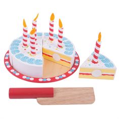 Bigjigs Toys Születésnapi torta vágóeszköz