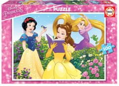 EDUCA Puzzle Disney hercegnők: Hófehérke, Bella és Locika 100 darabos puzzle