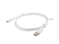 Lanberg Micro USB (M) - USB-A (M) 2.0 kábel 1m, fehér