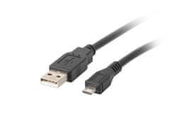 Lanberg Micro USB (M) - USB-A (M) 2.0 kábel 1m, fekete