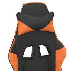 Greatstore fekete és narancssárga műbőr játékszék lábtartóval