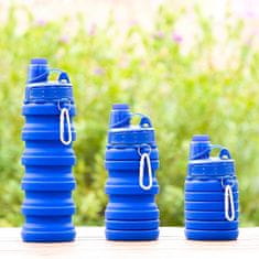 Northix Összecsukható vizes palack szilikon színben - kék 