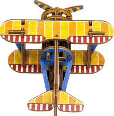 Wooden city 3D Puzzle Kétfedelű repülőgép limitált kiadás 65 db