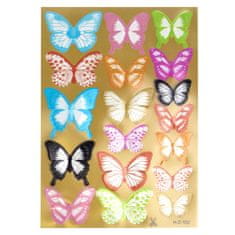 Northix 18x 3D dekoratív pillangók - többszínű 