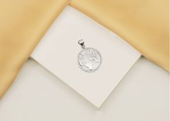 Brilio Silver Eredeti ezüst medál átlátszó cirkónium kövekkel Világtérkép PT96W