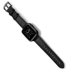 4wrist Bőr óraszíj Apple Watch-hoz - Black 42/44/45/49 mm