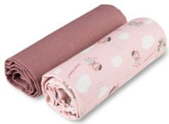 Canpol babies BONJOUR PARIS muszlin pelenka, 2 db, 70x70 cm, rózsaszín