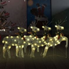 shumee 4 db karácsonyi rénszarvas 80 aranyszínű LED-del