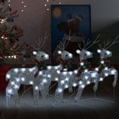 shumee 4 db karácsonyi rénszarvas 80 ezüstszínű LED-del