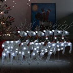 shumee 6 db karácsonyi rénszarvas 120 ezüstszínű LED-del