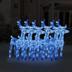 shumee 6 db kék akril karácsonyi rénszarvas 240 LED-del