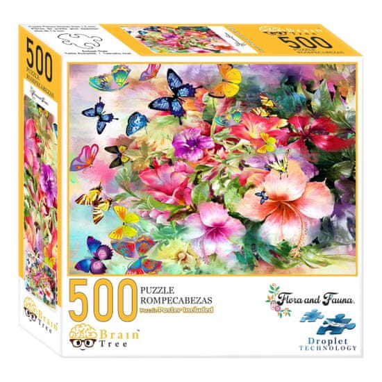 Brain Tree Puzzle Virágok és pillangók 500 darabos puzzle