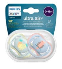 Philips Avent Ultra air Képes cumi 0-6m, fiú, papagáj, 2 db