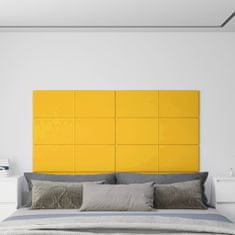 Greatstore 12 db sárga bársony fali panel 90 x 30 cm 3,24 m²