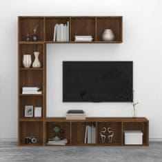 shumee 3-részes barna tölgyszínű fa könyv/TV-szekrény 180x30x180 cm
