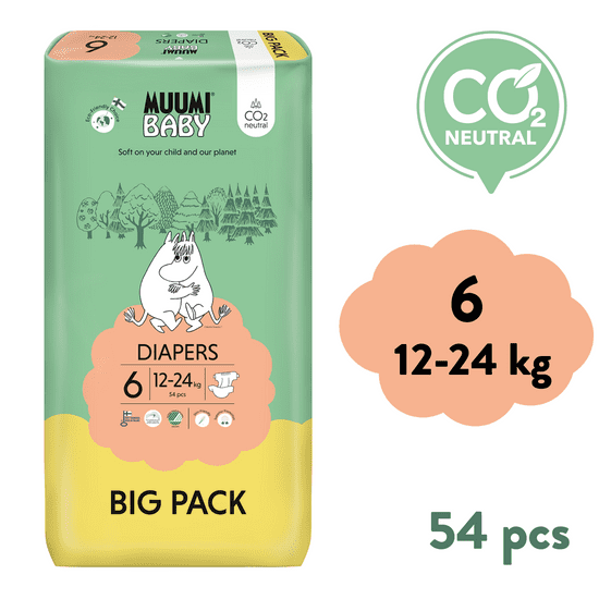 MUUMI BABY Big Pack méret 6 JUNIOR (12-24 kg), 54 db