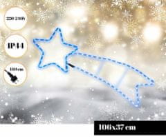 GOTEL XXL LED karácsonyi csillag 106cm kék