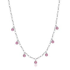 Brosway Csillogó nyaklánc rózsaszín kristályokkal Symphonia BYM140