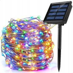 Malatec Solar újévi fénylánc 100 LED RGB színes 10m 8 funkciós