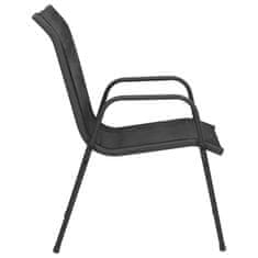 shumee 2 db fekete acél és textilén kerti szék