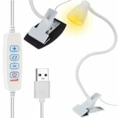 Malatec USB 24 LED mozgatható asztali lámpa 3 fénymód halvány. fehér