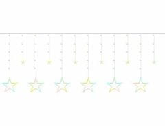 Malatec Újévi fényfüggöny 138 LED RGB többszínű 2,5 m-es csillagok 8 funkció