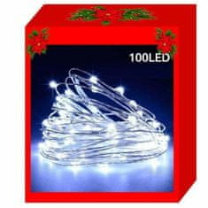 Malatec Újévi fénylánc 100 LED hideg fehér 10m