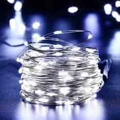 Malatec Újévi fénylánc 100 LED hideg fehér 10m