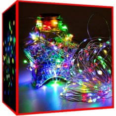 Malatec Újévi fénylánc 100 LED RGB színes 10m