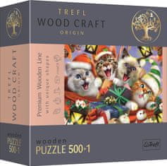 Trefl Wood Craft Origin puzzle karácsonyi macskák 501 darab