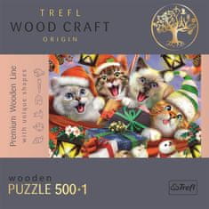 Trefl Wood Craft Origin puzzle karácsonyi macskák 501 darab