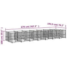 Greatstore acél kültéri kutyakennel 13,14 m²