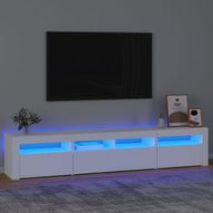 Greatstore fehér TV-szekrény LED-lámpákkal 210x35x40 cm