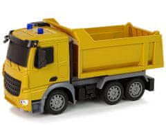 Lean-toys Billenő teherautó építőipari jármű 2.4G R/C sárga 1:12 Pilot