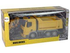 Lean-toys Billenő teherautó építőipari jármű 2.4G R/C sárga 1:12 Pilot