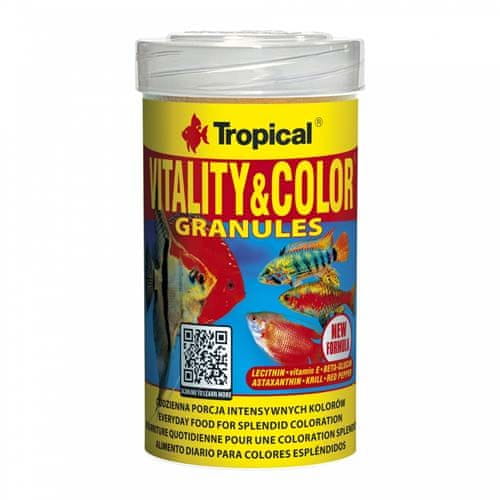 TROPICAL Vitality&Color Granules 100ml/55g granulált haltáp színélénkítő és vitalizáló hatással