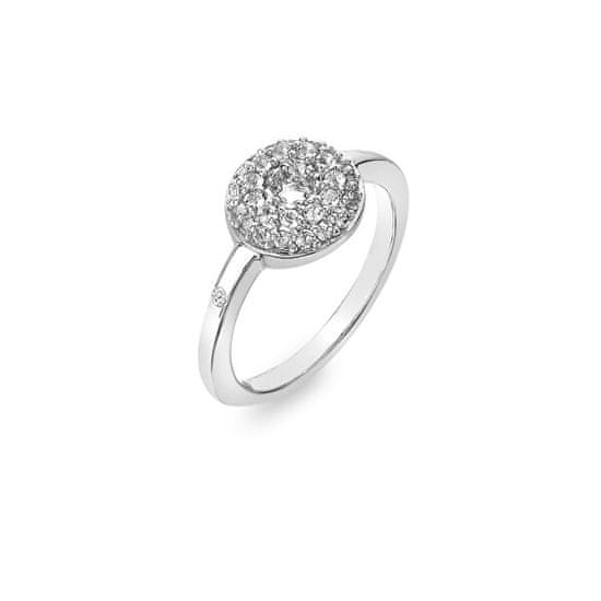 Hot Diamonds Csillogó ezüst gyűrű gyémánttal és topázzal Forever DR245